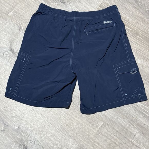 Columbia Men’s Cargo Swim Trunks Shorts M Navy Nylon Mesh Lined Outdoor Water - Picture 2 of 4
